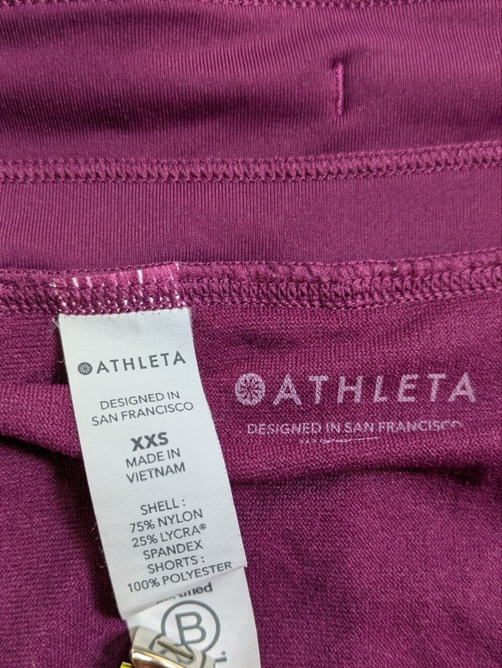 Athleta Fun In The Sun Swim Shorts, Built-in Brief Boyshorts, Plum XXS / XS / S - Picture 4 of 7